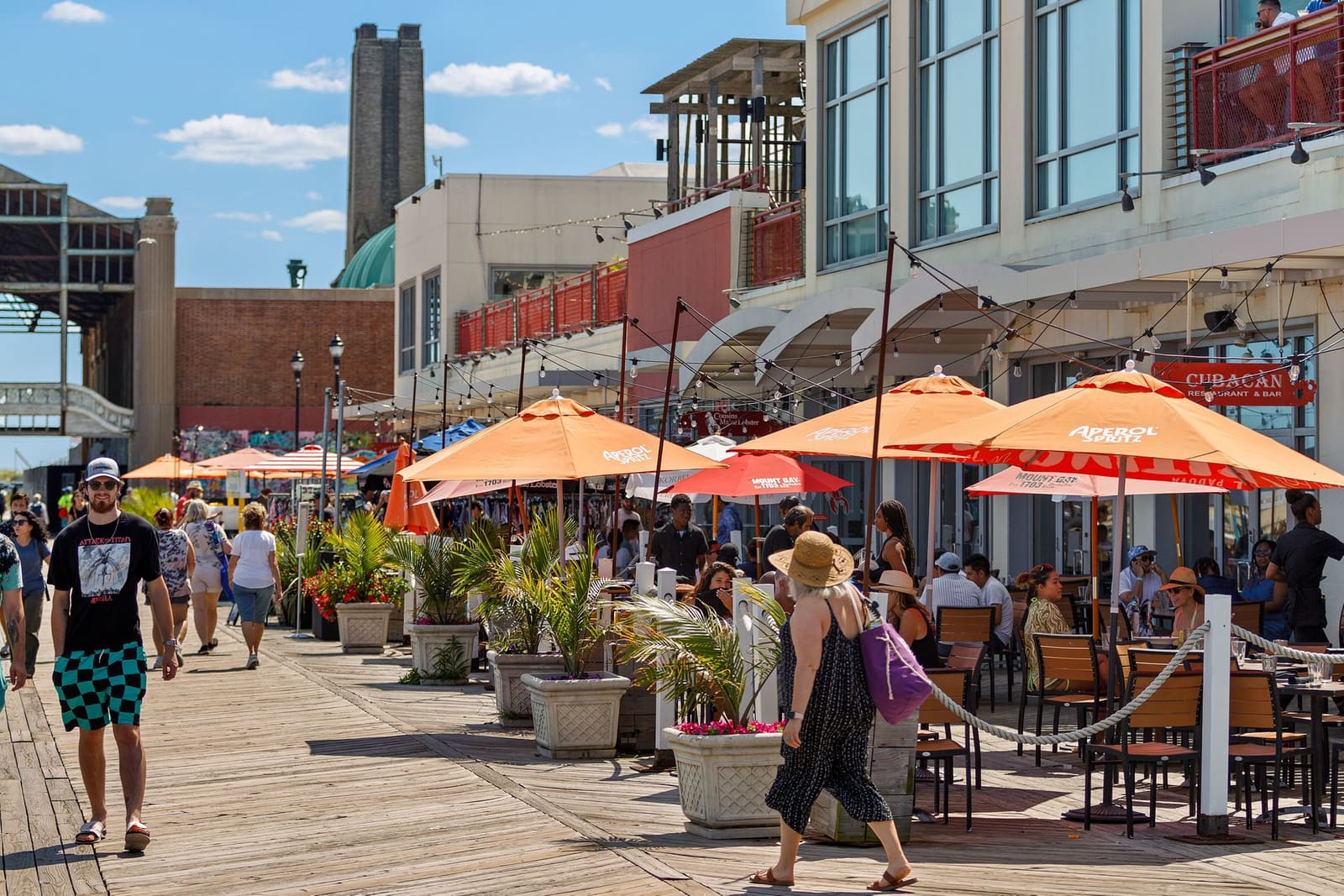 Panoramic rooftop view of Asbury Park and the ocean